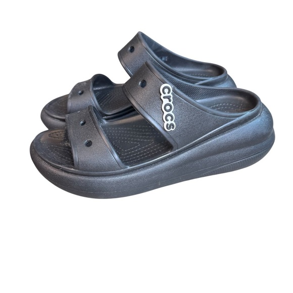 CROCS CLASSIC CRUSH SANDALS 207670-001 BLACK SIZE 7 Women’s Platform Chunky - Picture 4 of 9